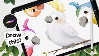 How To Draw: Cute Birds in Procreate • Easy Digital Art Tutorial