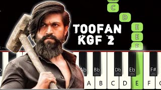 Toofan Song | KGF 2 | Piano tutorial | Piano Notes | Piano Online #pianotimepass #toofan #kgf