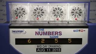 Midday Numbers Game Drawing: Saturday, August 11, 2018