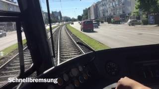 Straßenbahn Avenio Siemens-  Schnellbremsung- MVG München