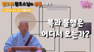 [240420 계룡원오사 법문]  복과 불행은 어디서 오는가?  // 원오스님의 산골이야기