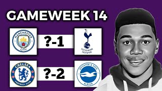 Premier League Gameweek 14 Predictions & Betting Tips | Manchester City vs Tottenham