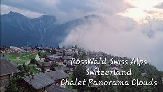 Beautiful Hiking Paradise ROSSWALD Swiss Alps Switzerland Chalet Panorama View with Clouds