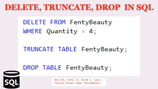 Delete, Truncate, and Drop Table Tutorial in SQL | Beginner Friendly | SQL Project