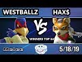 GOML 2019 SSBM - Hax$ (Fox) Vs. Westballz (Falco) Smash Melee Tournament Winners Top 64