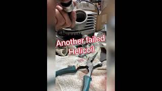 定番の 【ショベルヘッド】の弱点　マフラーねじ山修理。Shovelhead problem. Exhast thread repair.