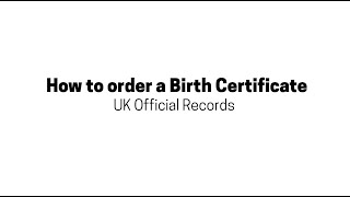 How to Order Birth Certificate