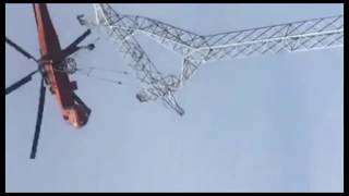 Helicopter power line maintenance || real 2019
