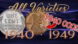 All Lincoln Cent Varieties Worth Money From 1940 to 1949