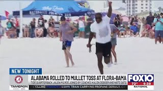Special Crimson Tide guests make appearance at Flora-Bama's annual Mullet Toss