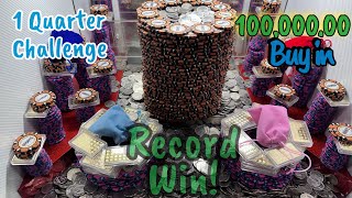 1 quarter challenge new record win inside the high limit coin pusher