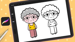 วาดรูปคุณยายน่ารัก how to draw cute grandma