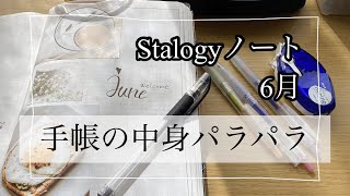 手帳の中身パラパラ　Stalogyノート6月振り返り