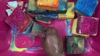 Rainbow Dyed Gym Chalk ~ Powdery Dusty Crumble ~ Glitter Reforms ~ Satisfying Relaxation Crushes