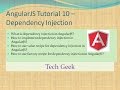 AngularJS Tutorial 10 | Dependency Injection