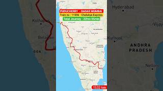 Puducherry  - Mumbai  Dadar Train Route Map l Train no: 11006 - Chalukya Express #shorts #shortsfeed