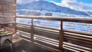 [Hot spring sounds/ASMR] 2 hours of relaxing in a snowy open-air bath Nagano, Japan