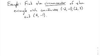 Finding a Circumcenter