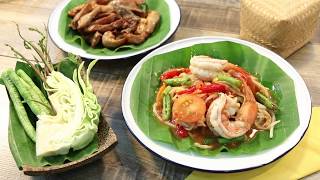 ตำกะปิกุ้งสด [Papaya Salad with Spicy Shrimp Paste and Shrimps] by Lobo