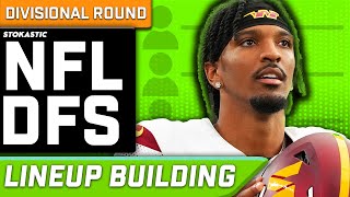 Division Round Playoff NFL DFS: Single Lineup Sim Building | NFL DFS Strategy