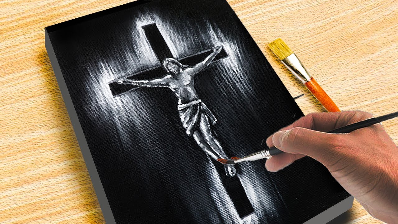 Crucifixion Of Jesus Christ | Easy Acrylic Painting For Beginners ...