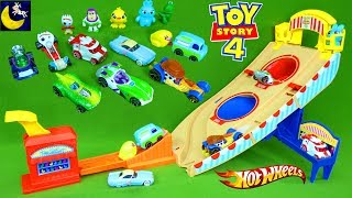 Toy Story 4 Hotwheels Cars Race Track Carnival Games Play Set Surprise Blind Bags Mini Figures Toys