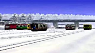 Kereta Api New York Balapan di Area Bersalju - New York Trains Racing in Snow Plain