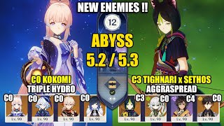 NEW Spiral Abyss 5.2 / 5.3 | C0 Kokomi Triple Hydro \u0026 C3 Tighnari Sethos Team | Genshin Impact 【原神】