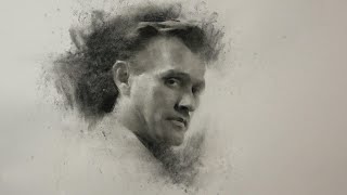 Draw a portrait of a man with charcoal   #portrait