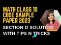 SECTION D latest CBSE Sample Paper Math CBSE class 10 Fully Solved with tips n tricks