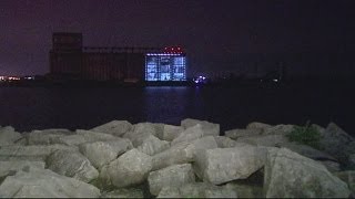 Light display tested on grain elevators