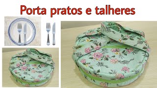 Como Fazer Porta Pratos e Talheres Fácil #kitcozinha #costuracriativa