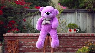 DeeDee Cuddles 4ft (48in) Purple Giant Teddy bear