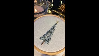 刺繍で簡単クリスマスツリー🎄