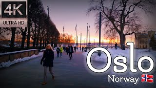 👣Walk with Me in Norway | Harbour Promenade in Oslo | 4K experience | January 2024👣