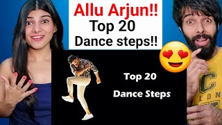 Allu Arjun - Top 20 Complicated dance steps of Allu Arjun Reaction !!