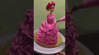 Barbie doll cake |Easy and awesome barbie cake #shorts #barbiecake #dollcake #cakedecoration #bl