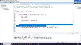 Java Programming 1 - Chapter 3 Exercises Part 1 - Spring 2024