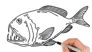 How to Draw Deep-Sea Fish | Easy Animals Drawings