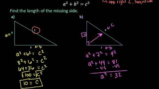 Find the Missing Side Length Using the Pythagorean Theorem