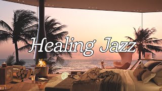 [4K] Jazz 아름다운 해변과 일몰 그리고 아늑한 침실ㅣ부드럽고 편안한 재즈 피아노 음악