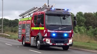 BRAND NEW VOLVO FIRE ENGINE on blue light run in Coleshill with lights \u0026 sirens