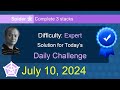 Microsoft Solitaire Collection: Spider - Expert - July 10, 2024