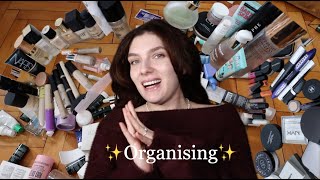 decluttering and organising my entire makeup collection! (+ some skincare and nail stuff)