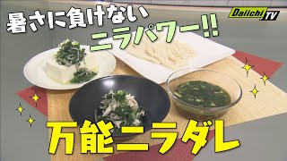 【万能ダレ第２弾！“万能ニラダレ”をご紹介】食欲マシマシ！スタミナ満点！材料はニラを含めて５種類だけ！　中華の巨匠・五十嵐美幸シェフ伝授！　澤井志帆のキラキラも登場！