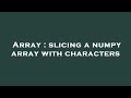 Array : slicing a numpy array with characters