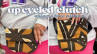 diy upcycled clutch | beginner sewing | free pattern