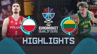 Poland 🇵🇱 vs Lithuania 🇱🇹 | Highlights | FIBA EuroBasket 2025 Qualifiers