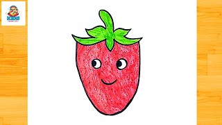 How To Draw A Strawberry 🍓 Step By Step Strawberry Drawing Easy