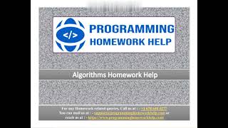Algorithm Homework Help